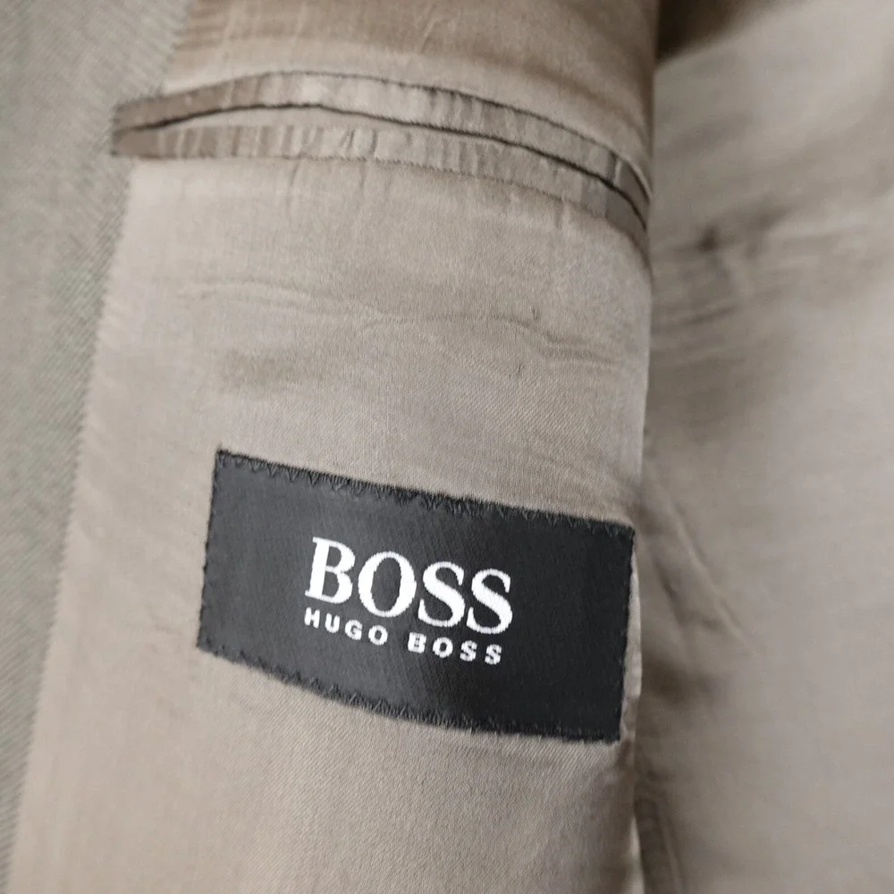 VTG Hugo Boss‎ Jacket Mens 44 Gray Wool Suit Button Blazer Sport Over Coat USA